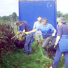 Helping hands build up the dead hedge